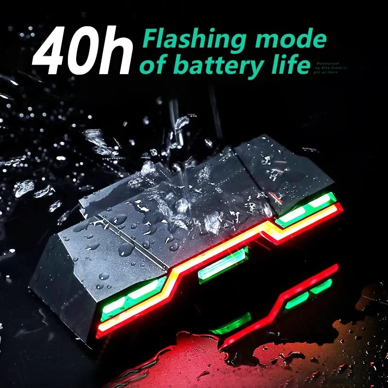 USB Rechargeable Bicycle Tail Light – Waterproof, 3 Colors, 2000mAh