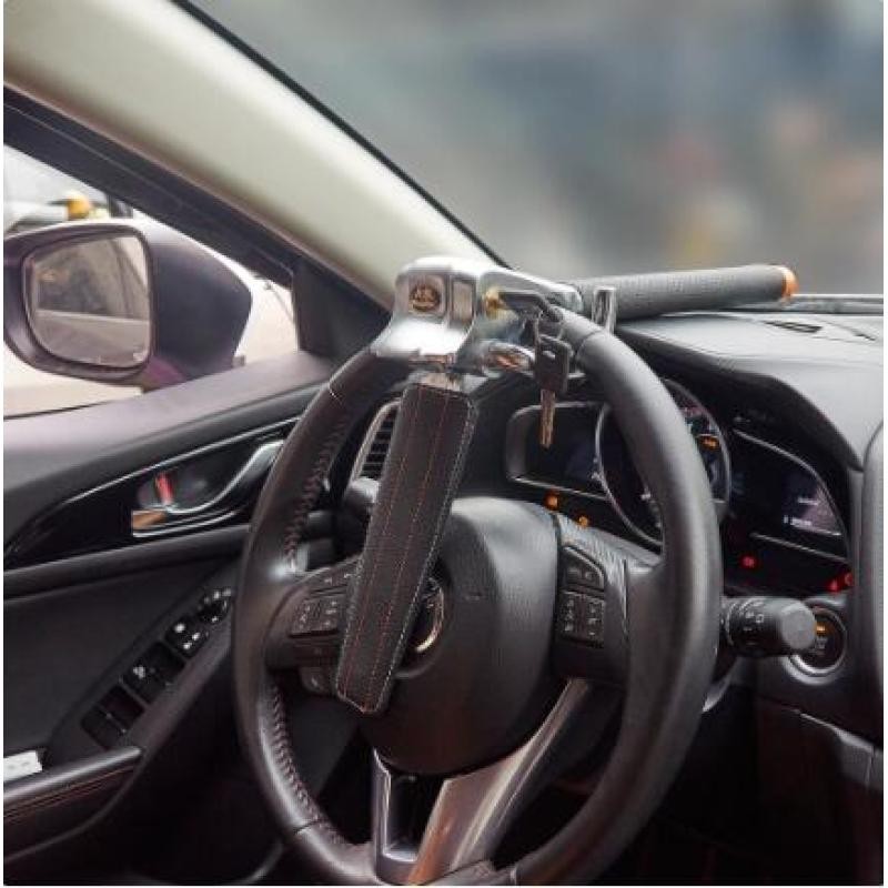 Heavy Duty Car Steering Wheel Lock with Alarm | Anti-Theft Airbag Lock