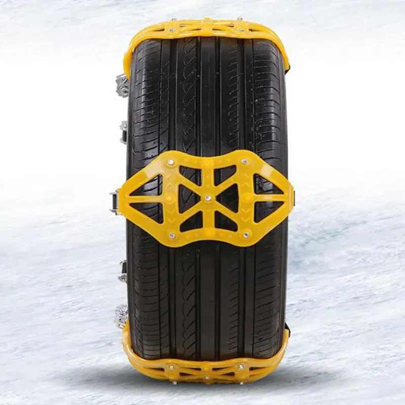 Universal Anti‑Skid Snow Chains Set – 6pcs with Gloves & Shovel