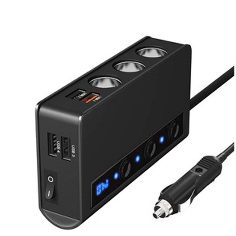 High Power 3-in-1 Car Cigarette Lighter Splitter with QC3.0 Charger