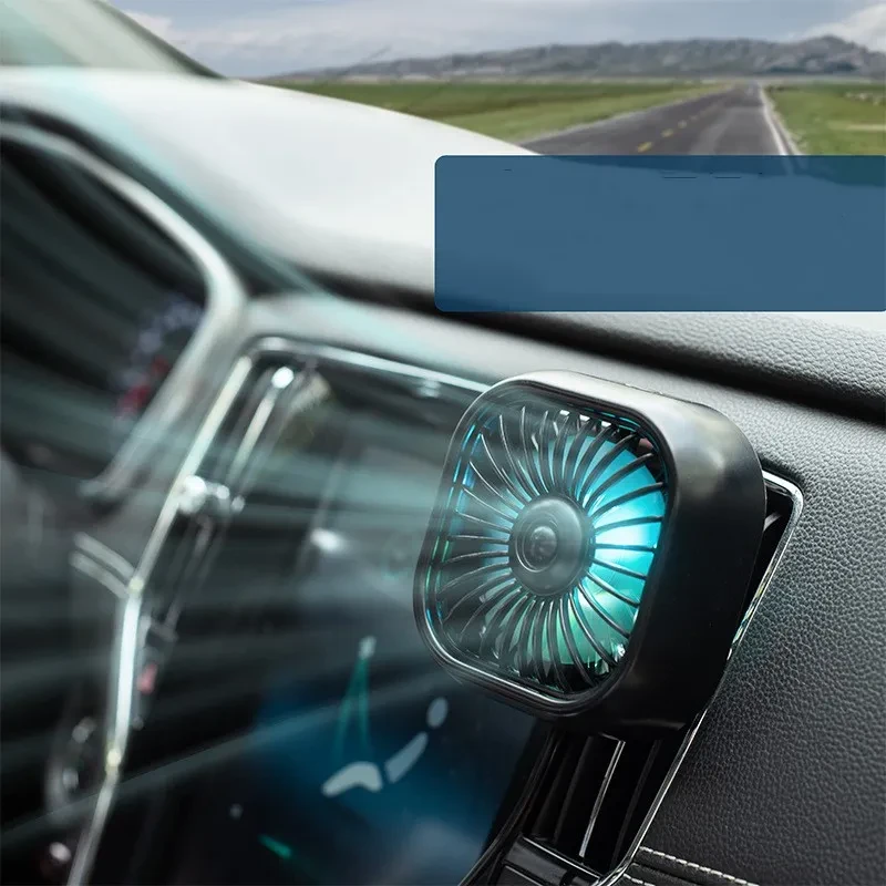 USB Car Air Outlet Fan – 3-Speed Mini Electric Cooling Fan