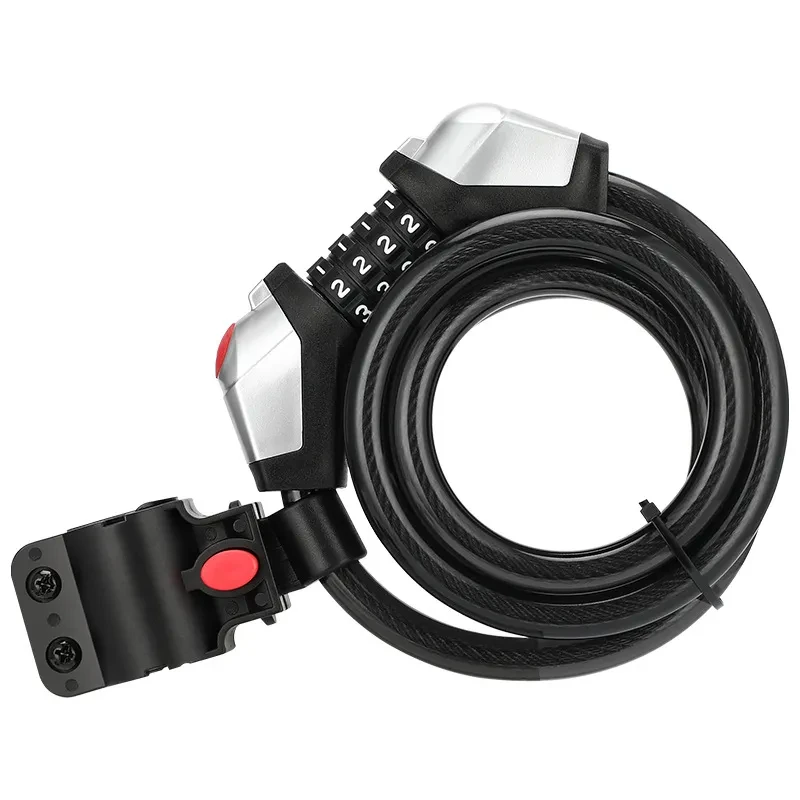 Bicycle Code Lock with Light – 4-Digit Anti-Theft Alloy Cable