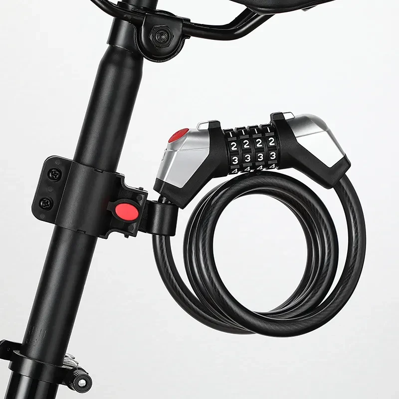 Bicycle Code Lock with Light – 4-Digit Anti-Theft Alloy Cable