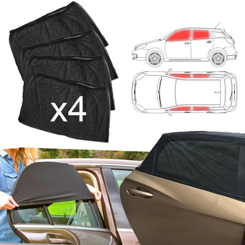 Car Window Sunshade & Mosquito Screen – UV Protective Mesh Covers