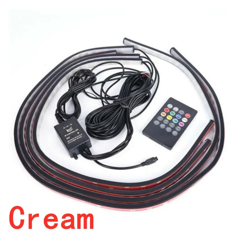 RGB Voice Control Car Chassis Light – 4PCS Underbody Atmosphere Kit
