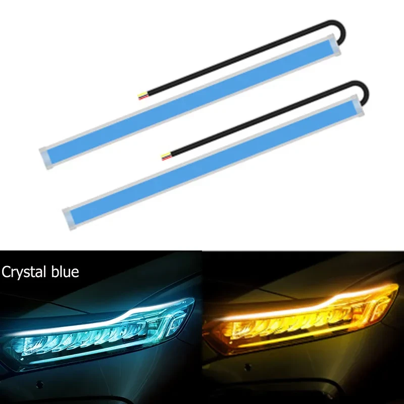 Ultra-Thin Dual-Color LED Flowing Water Car Light Strips (2Pcs)