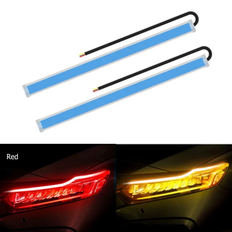 Ultra-Thin Dual-Color LED Flowing Water Car Light Strips (2Pcs)