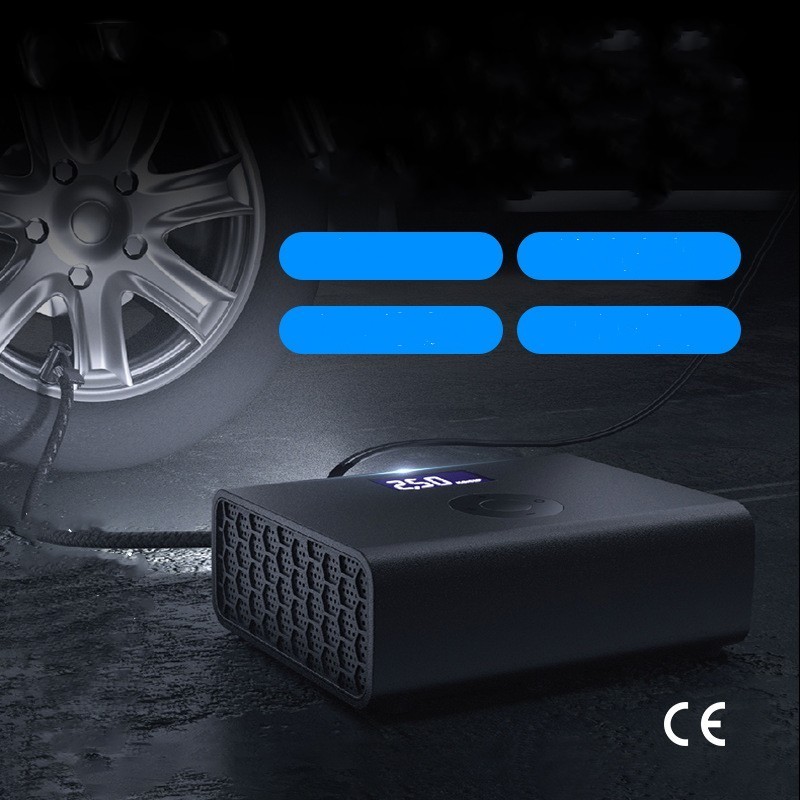 HKHUI Portable Car Tire Inflator – 12V Electric Air Pump