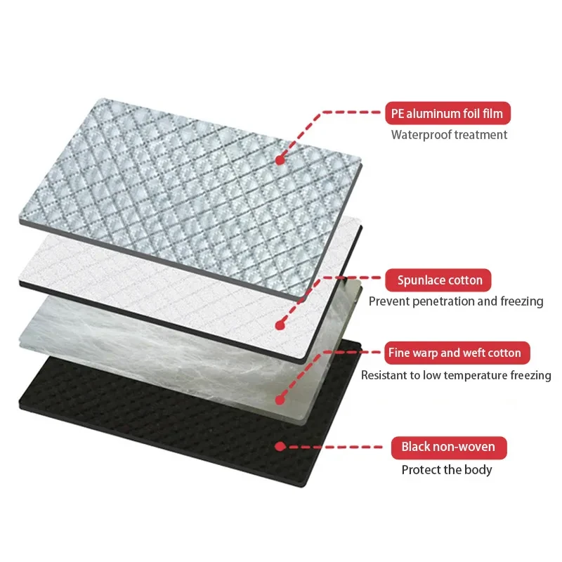 Reflective Windshield Snow Cover with Anti-Theft Buckle 240×120cm