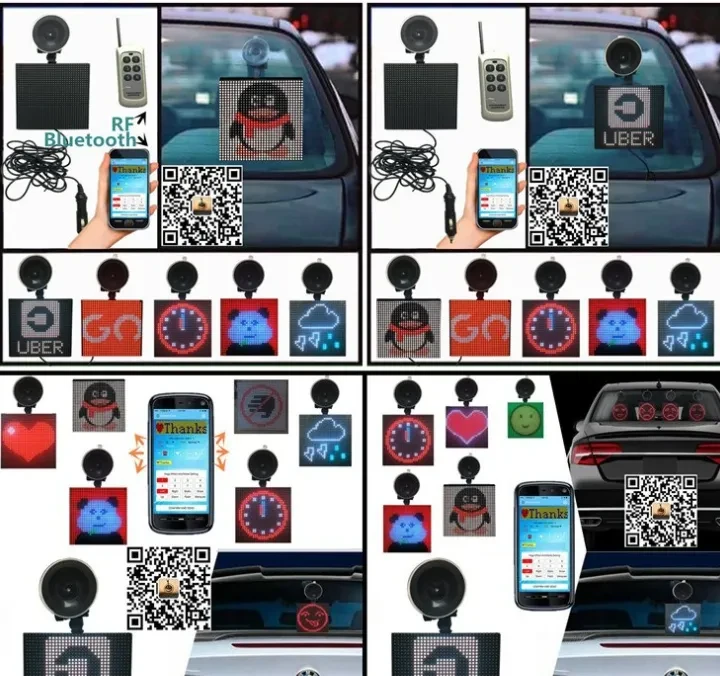 DIY Message Car LED Screen – Bluetooth Control, 32x32 Pixels