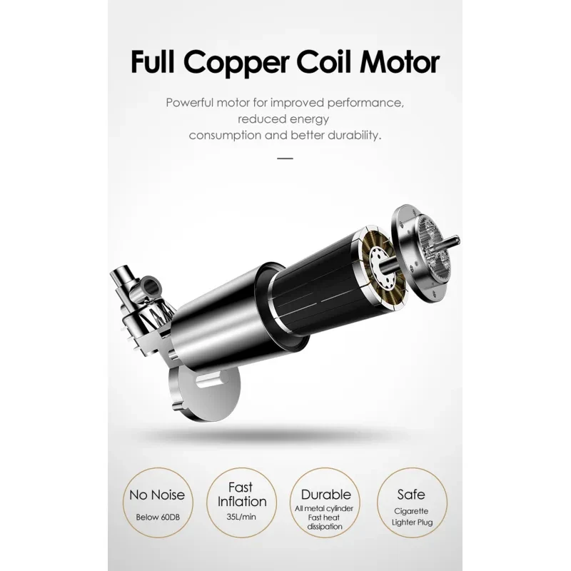 Fast Inflate 150PSI Car Tire Pump – Digital Auto-Stop Compressor
