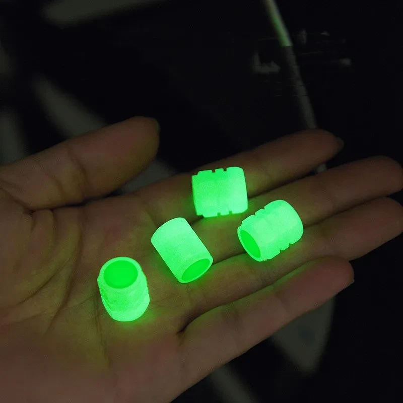 Fluorescent Green Luminous Valve Caps – Glows at Night