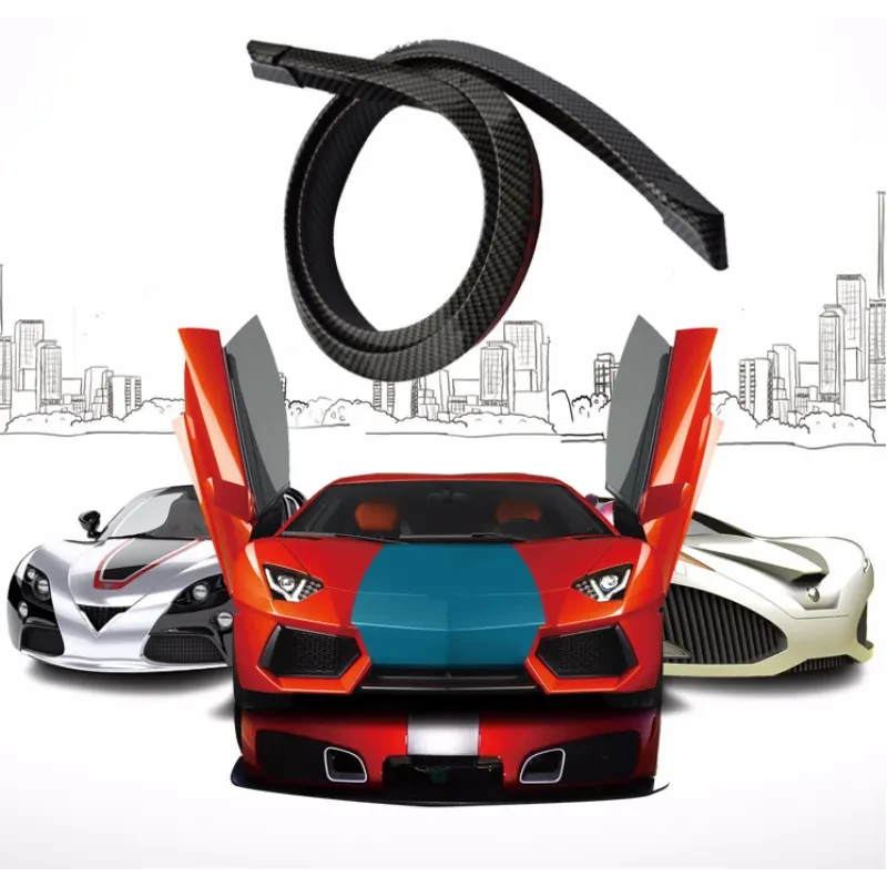Universal Carbon Fiber Car Tail Wing – Punch-Free PU Spoiler Strip