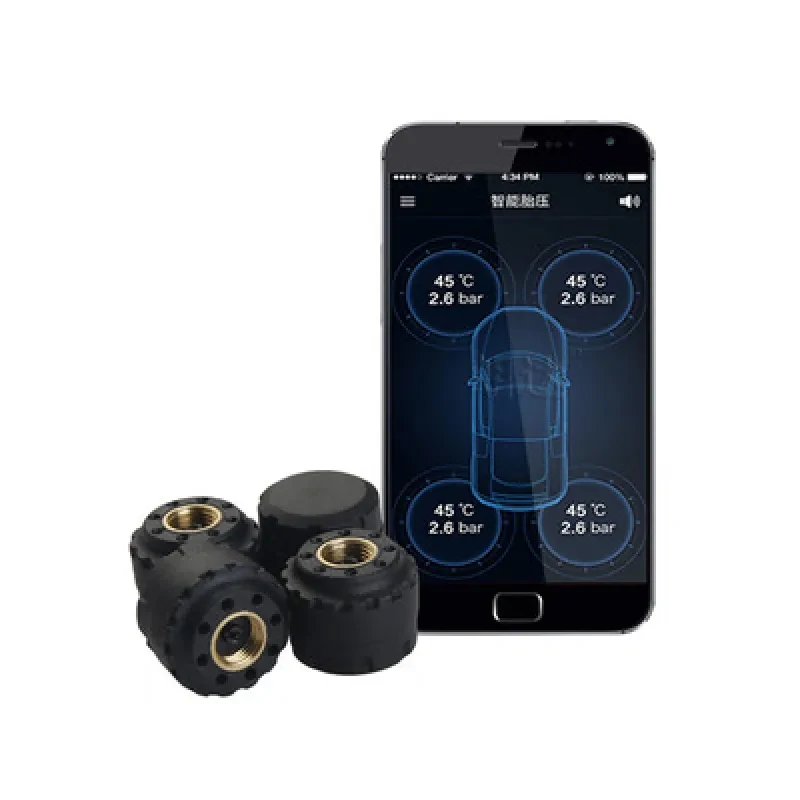 TPMS Bluetooth 5.0 Tire Pressure Monitoring System – 4 Sensors, Smart Alarm