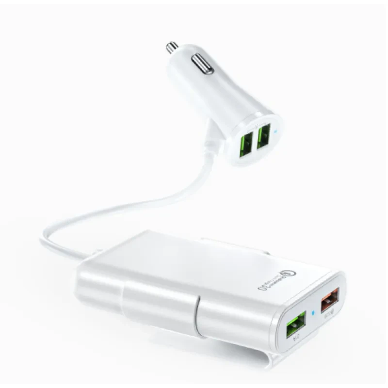 VAORLO 4-Port USB Car Charger 36W QC3.0 Fast Charging Hub