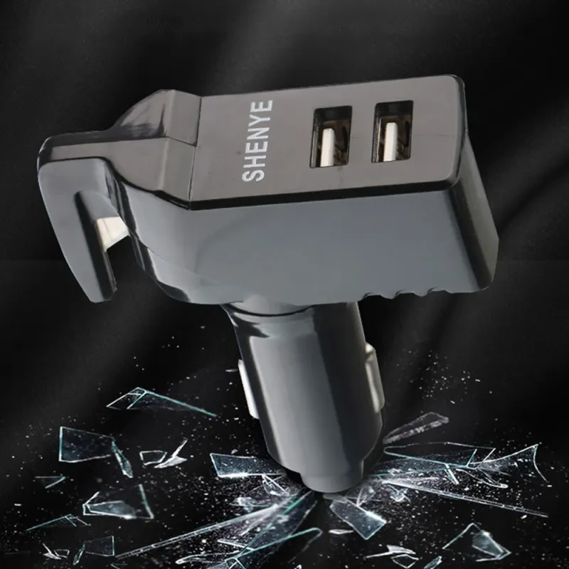 Emergency Car Escape Tool + USB Charger – Seatbelt Cutter & Window Breaker