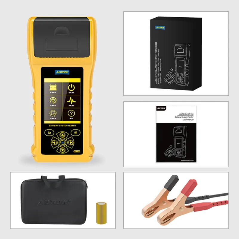 AUTOOL BT760 Battery Tester 12V/24V – CCA Analyzer + Printer