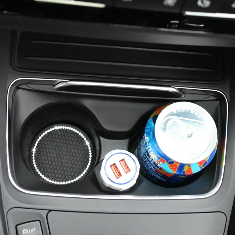 Rhinestone Car Cup Coaster – Anti-Skid Diamond PVC Pad