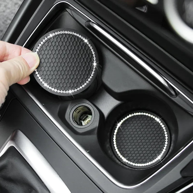 Rhinestone Car Cup Coaster – Anti-Skid Diamond PVC Pad