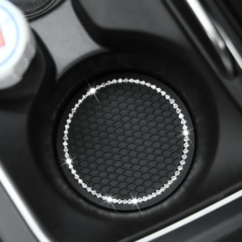 Rhinestone Car Cup Coaster – Anti-Skid Diamond PVC Pad