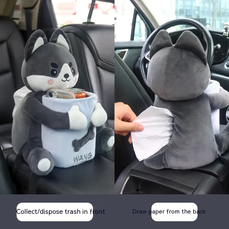 Plush Car Armrest Tissue Box – Hanging Design for Main Driver