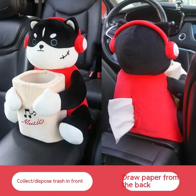 Plush Car Armrest Tissue Box – Hanging Design for Main Driver