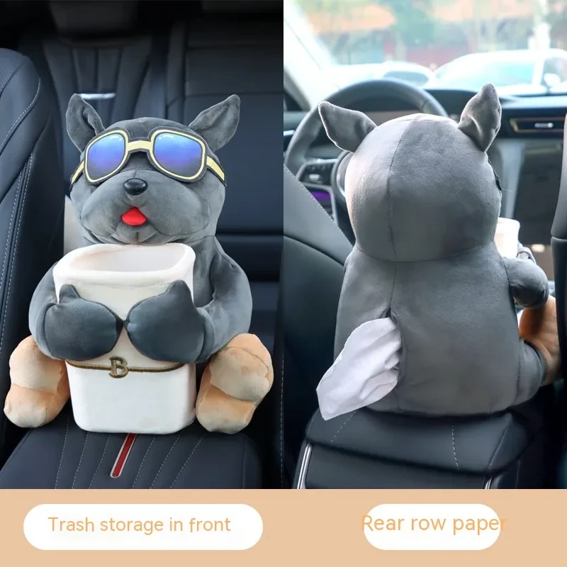 Plush Car Armrest Tissue Box – Hanging Design for Main Driver