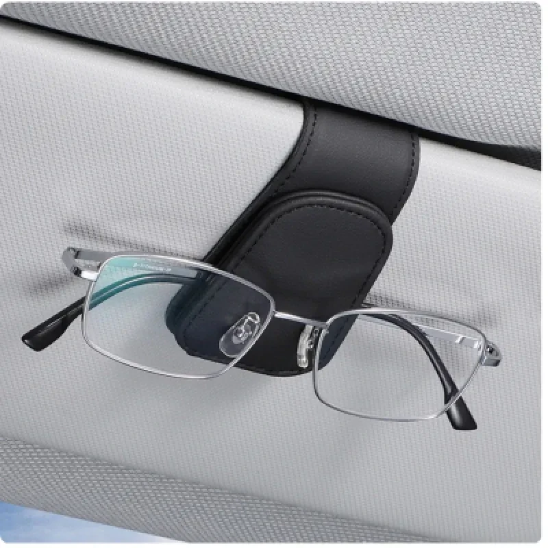 PU Leather Car Sunglasses Holder – Sun Visor Clip for Glasses Storage
