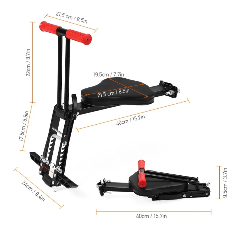 TOMSHOO Foldable Child Bike Seat – Front Mount, Lightweight & Safe