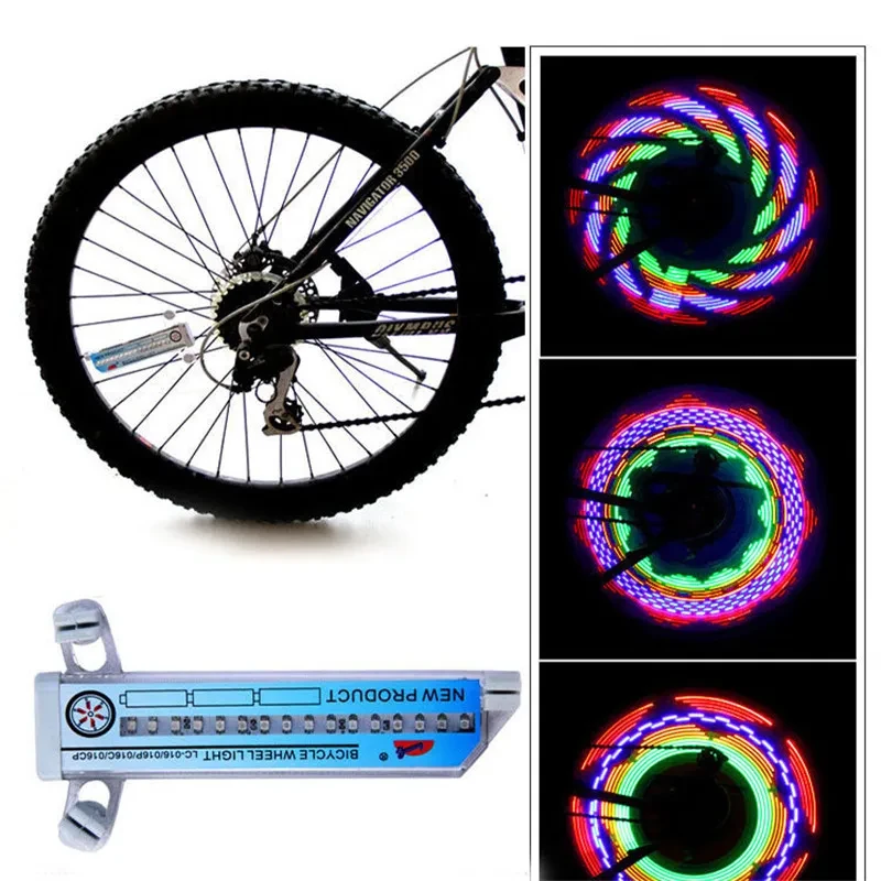 Colorful LED Bicycle Wheel Light – 32-Pattern Spoke Lamp for Night Ride