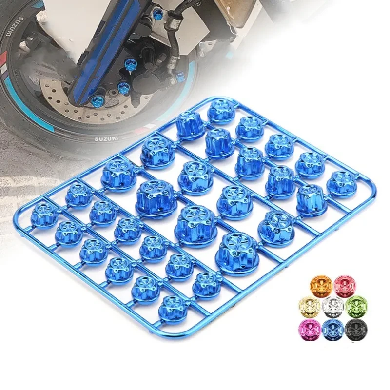 Motorcycle Engine Screw Cap Set – 30PCS Color ABS Covers