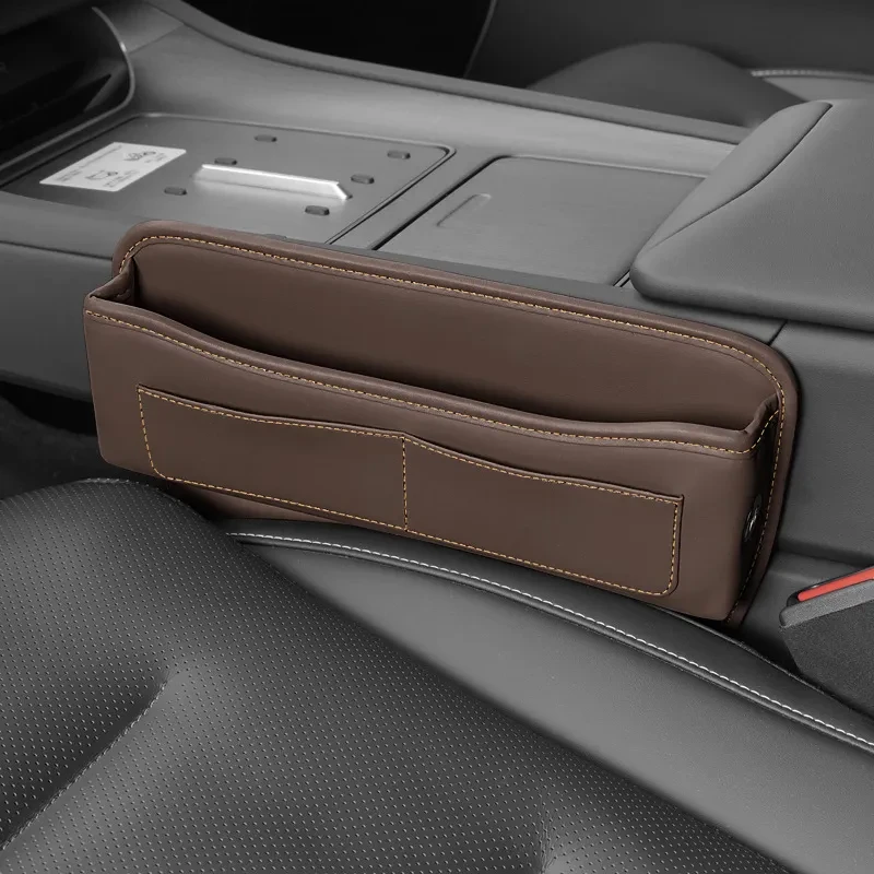 Car Seat Gap Organizer Leather Storage Box with Card Slot β Universal
