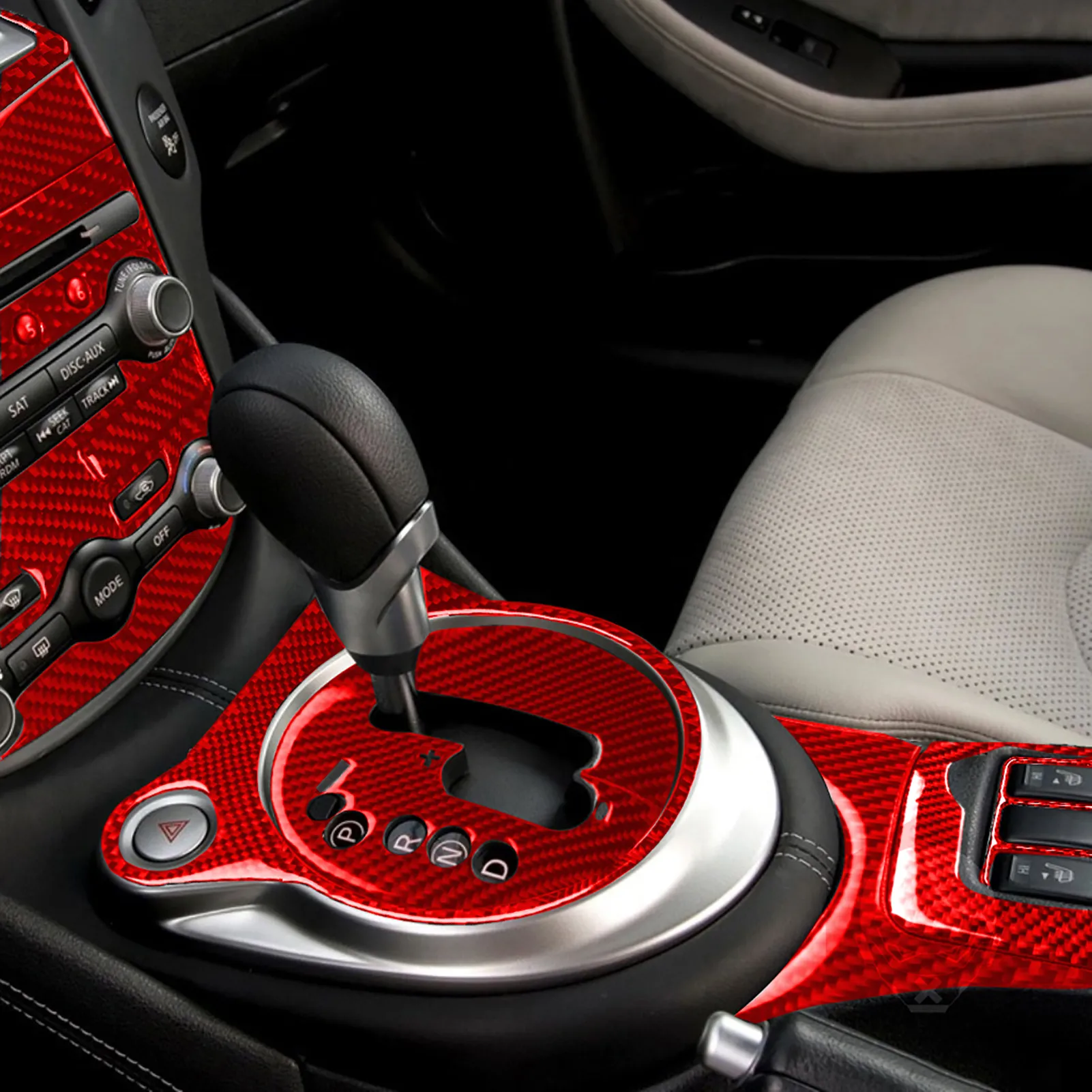Carbon Fiber Gear Trim Kit for Nissan 370Z – 10-Piece Interior Set