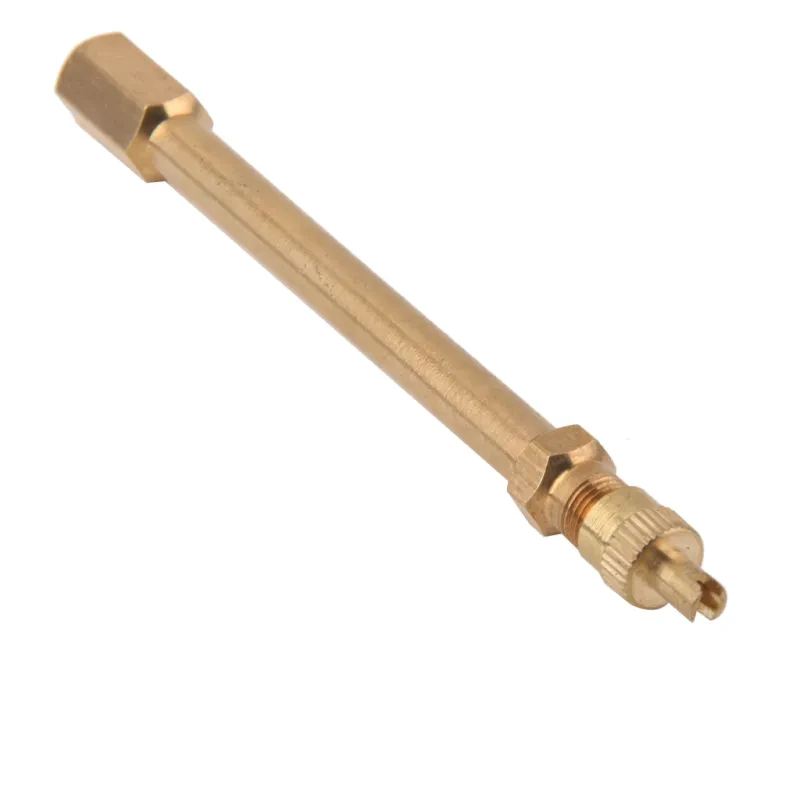 Brass Tire Valve Extension Rod – 100mm Screw-On for Car Pumps