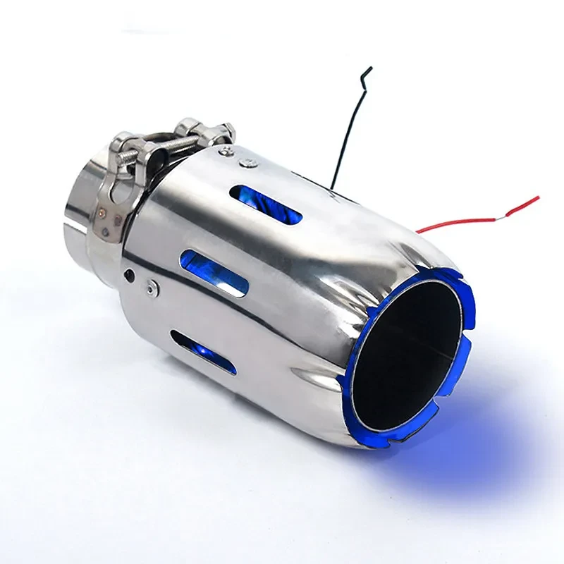 LED Flame Exhaust Pipe – 63mm Universal Stainless Tail Tip