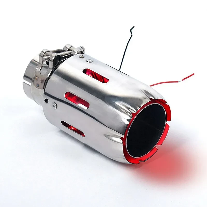 LED Flame Exhaust Pipe – 63mm Universal Stainless Tail Tip
