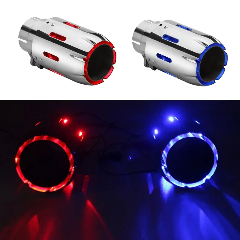 LED Flame Exhaust Pipe – 63mm Universal Stainless Tail Tip