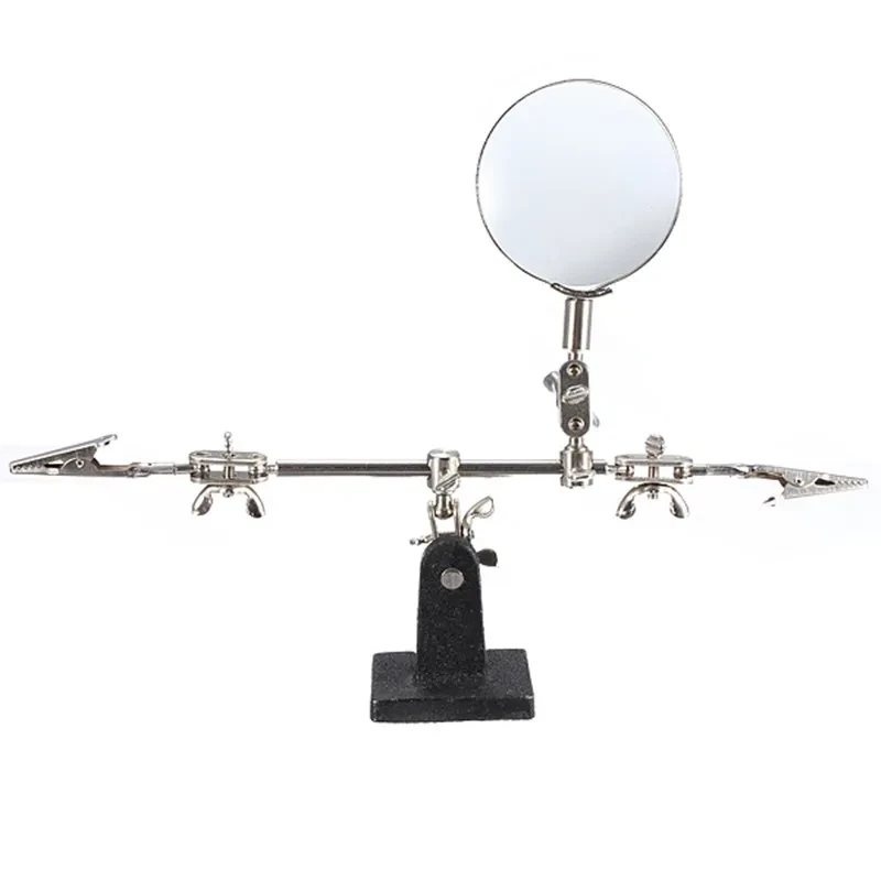 Metal Soldering Helping Hands Clamp with Magnifier & Iron Stand