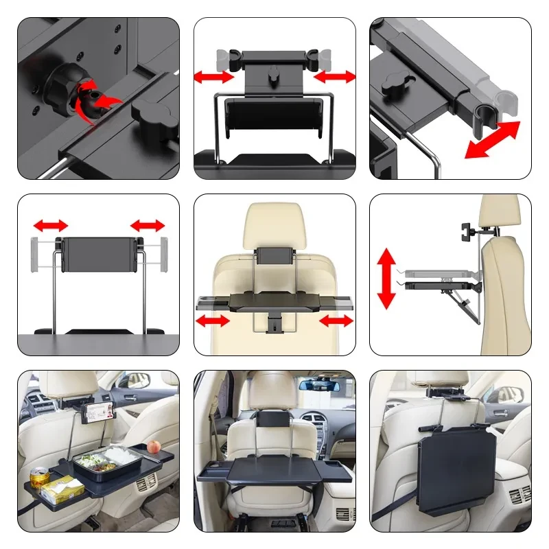 Travel-Friendly Car Seat Table – Foldable Work & Snack Station