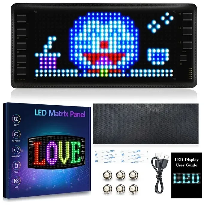Ultra-Thin LED Car Advertising Screen – Full Color Bluetooth Display