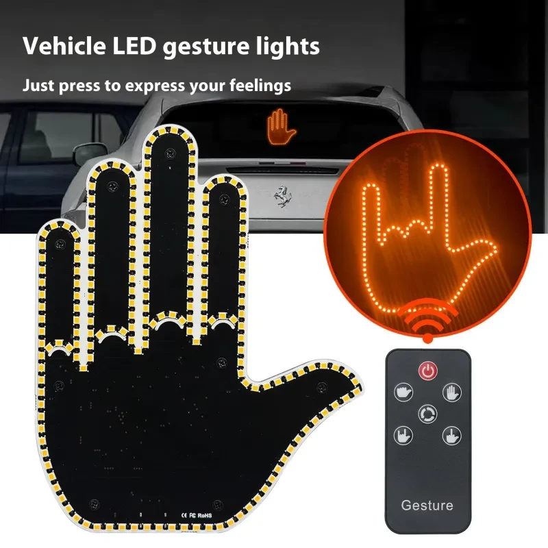 Car Gesture Brake Light – Remote-Controlled LED Signal Hand Light