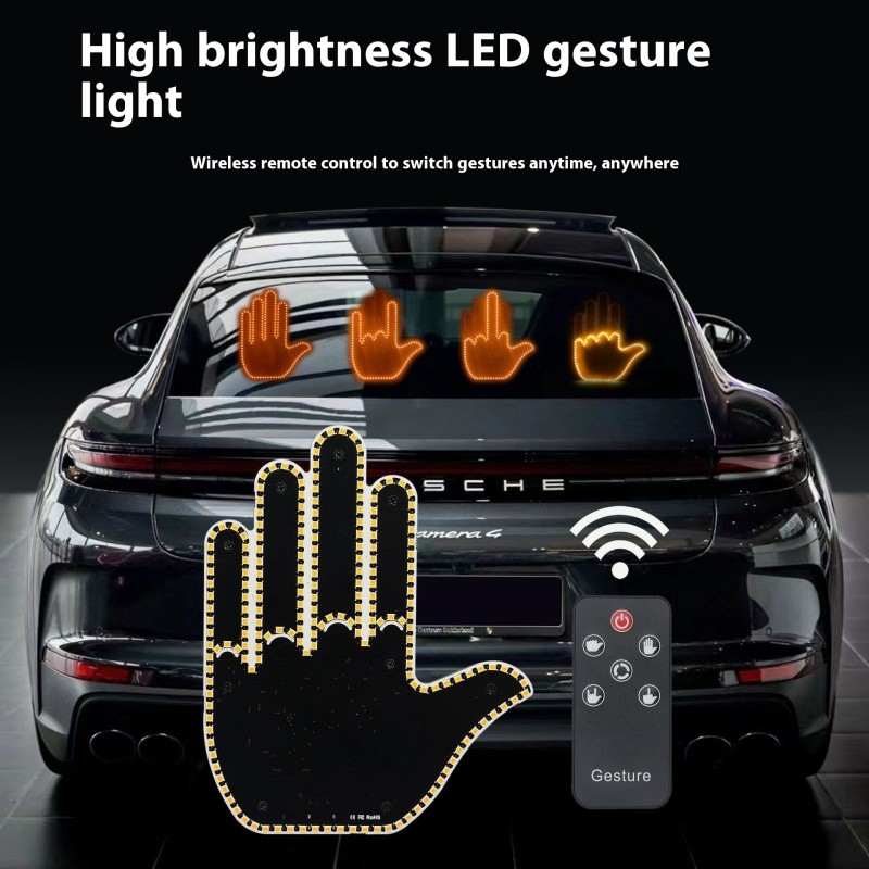 Car Gesture Brake Light – Remote-Controlled LED Signal Hand Light