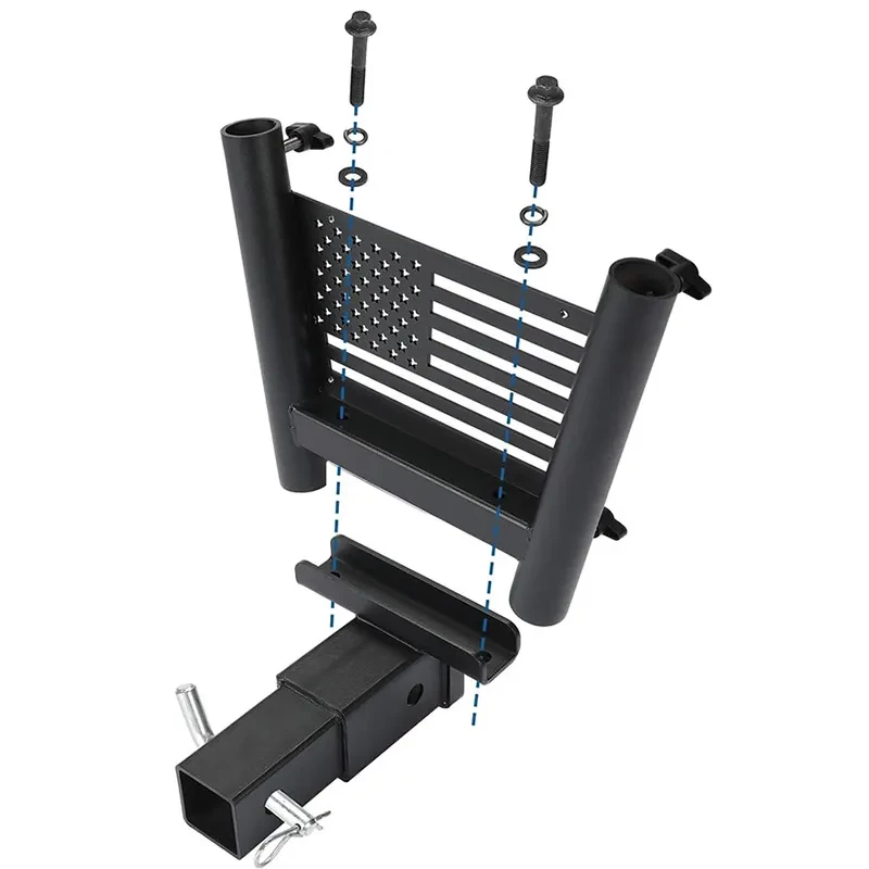 Suspension Flagpole Bracket for Car, Truck, RV – Steel Double Tube