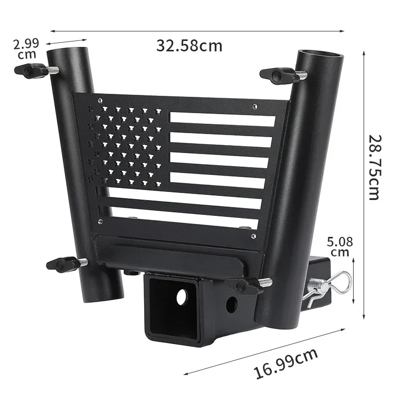 Suspension Flagpole Bracket for Car, Truck, RV – Steel Double Tube