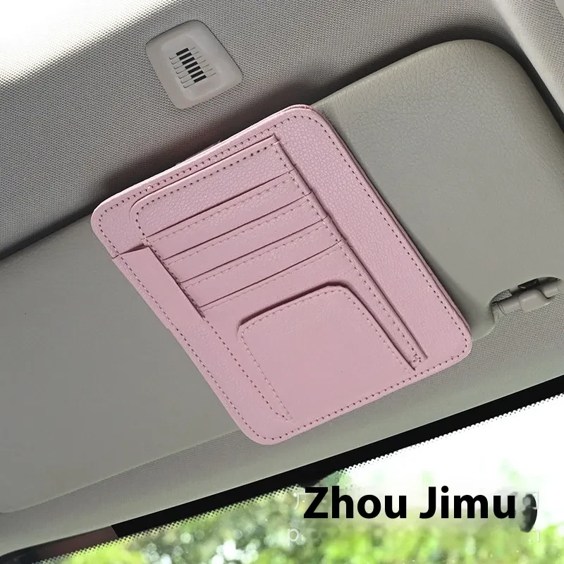 Augeny Car Sun Visor Organizer – PU Storage for Docs, Cards & Glasses