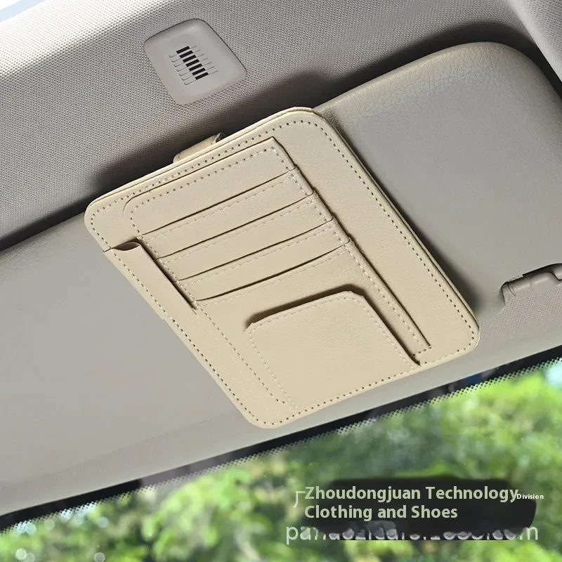 Augeny Car Sun Visor Organizer – PU Storage for Docs, Cards & Glasses