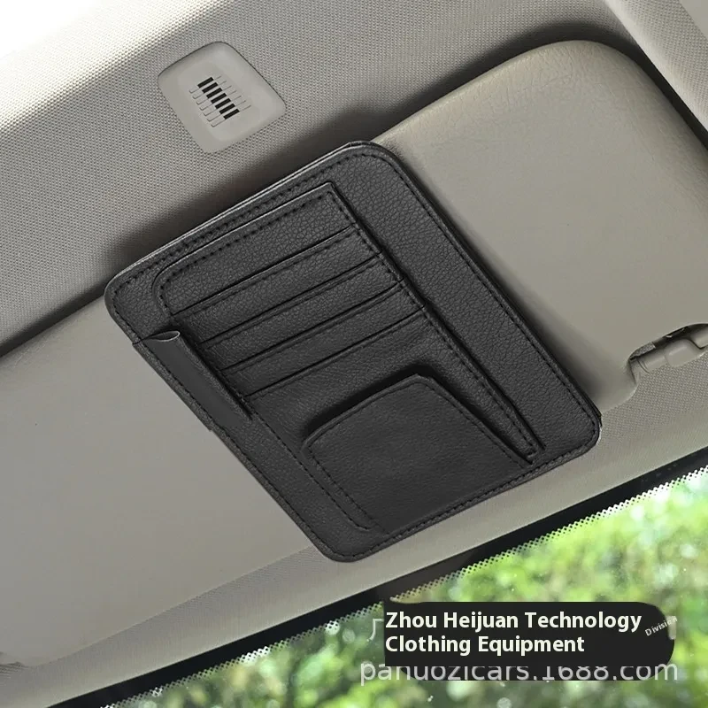 Augeny Car Sun Visor Organizer – PU Storage for Docs, Cards & Glasses