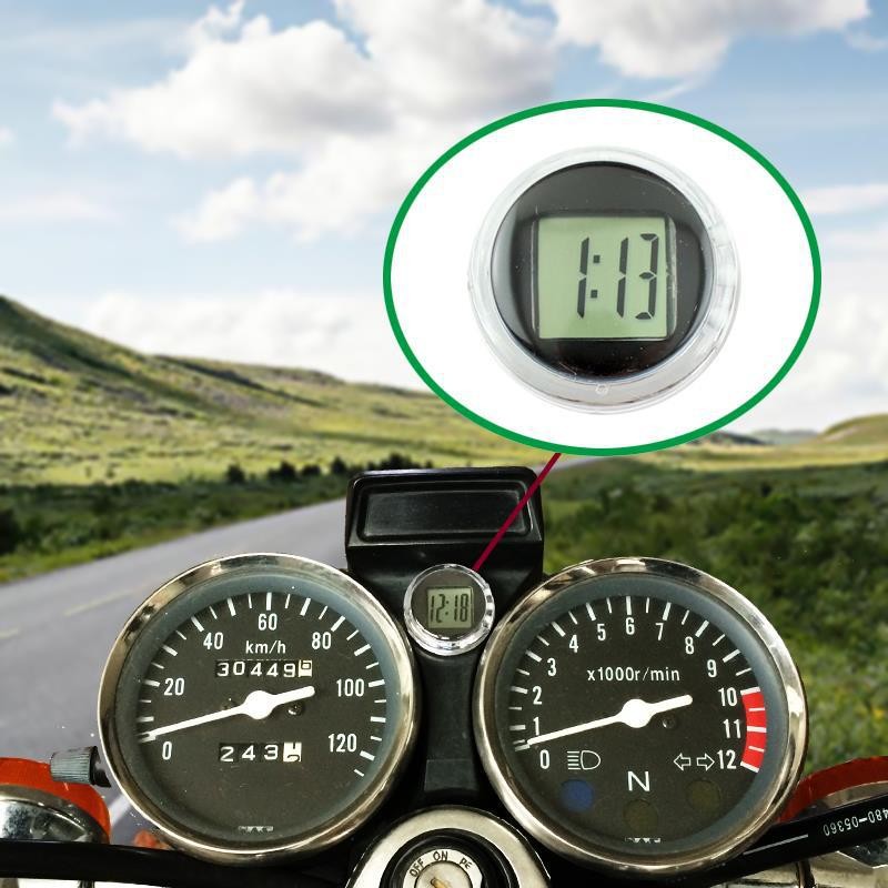 Waterproof Mini Clock & Thermometer for Car & Motorcycle – LED Display