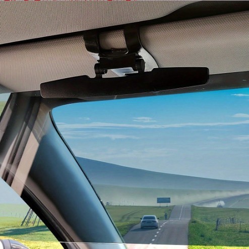Car Sun Visor Anti-Glare Mirror – Day/Night Driving Sunshade