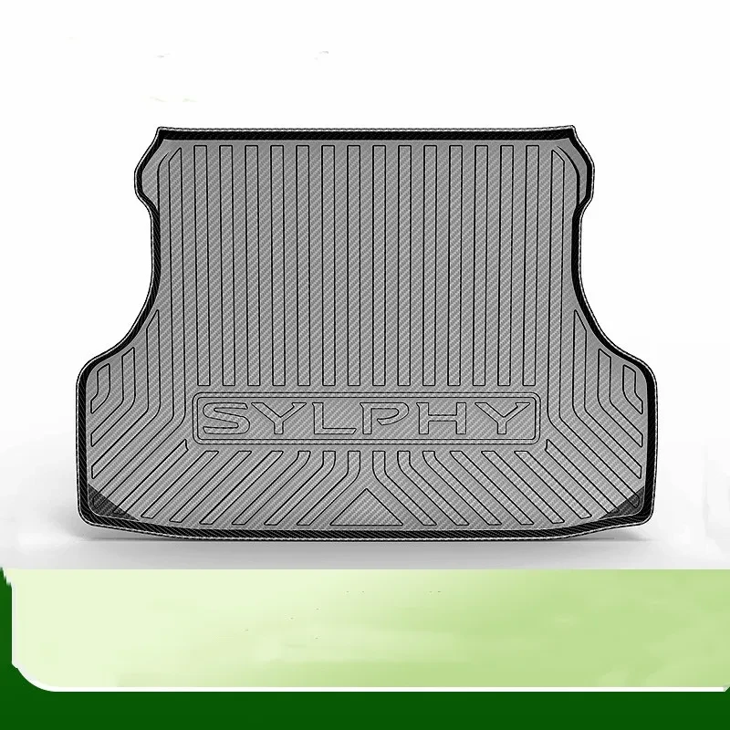 Black Carbon Fiber TPE Trunk Pad – Custom Fit Car Cargo Mat